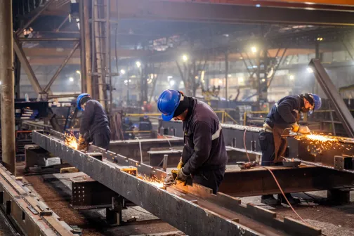 People working in factory